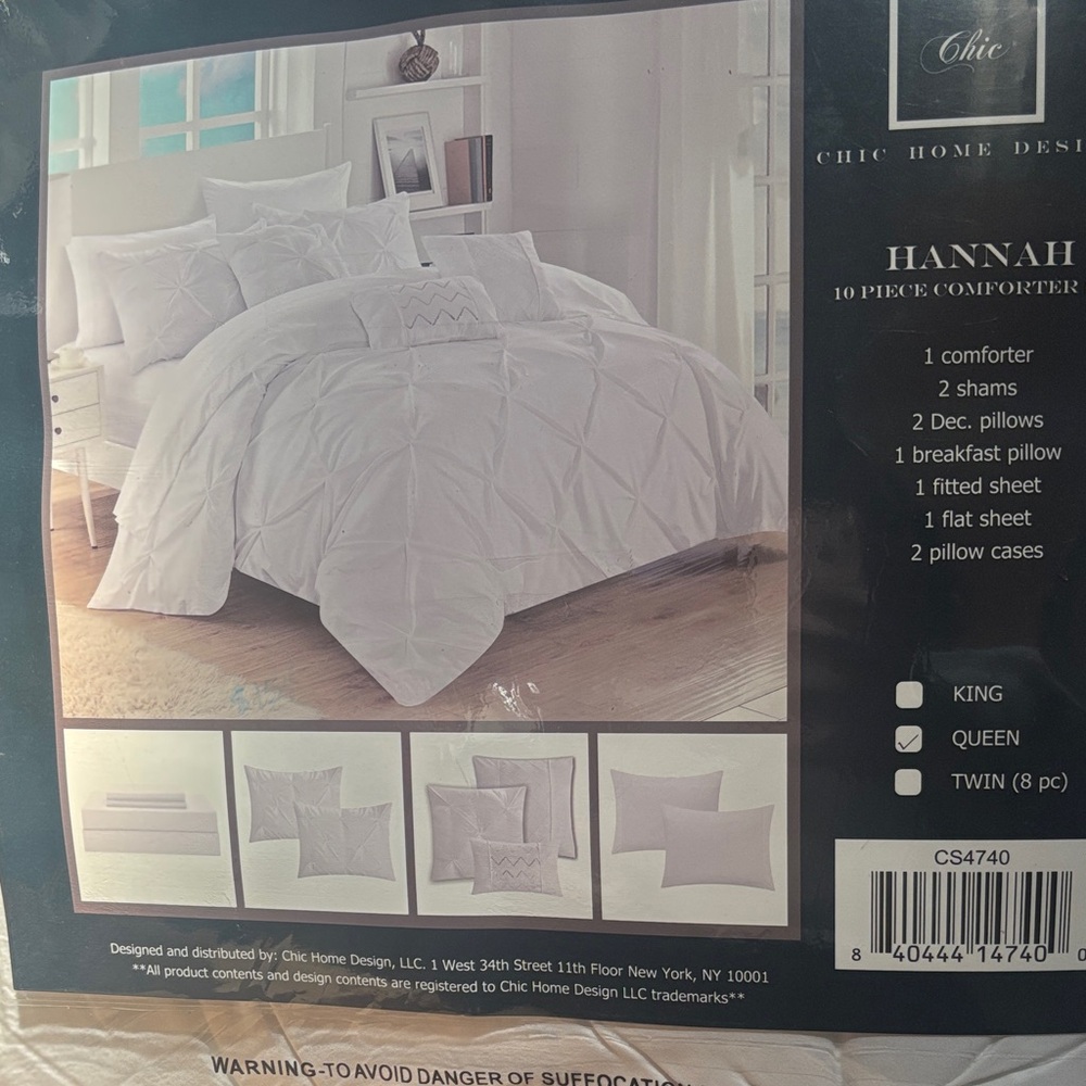 White Comforter Set - 10 Piece